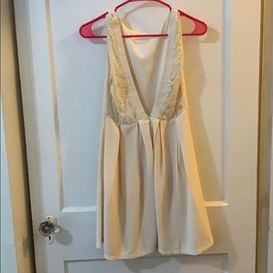 Cream Lace/Open Back Dress